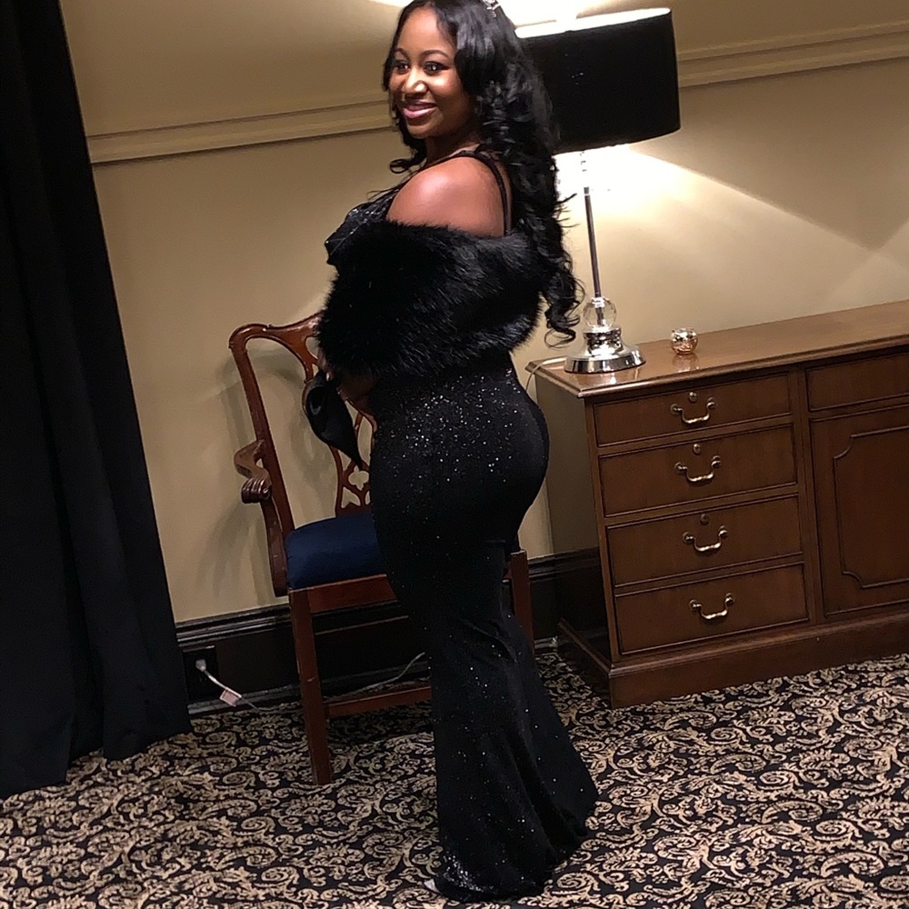 Formal black glittery mermaid dress